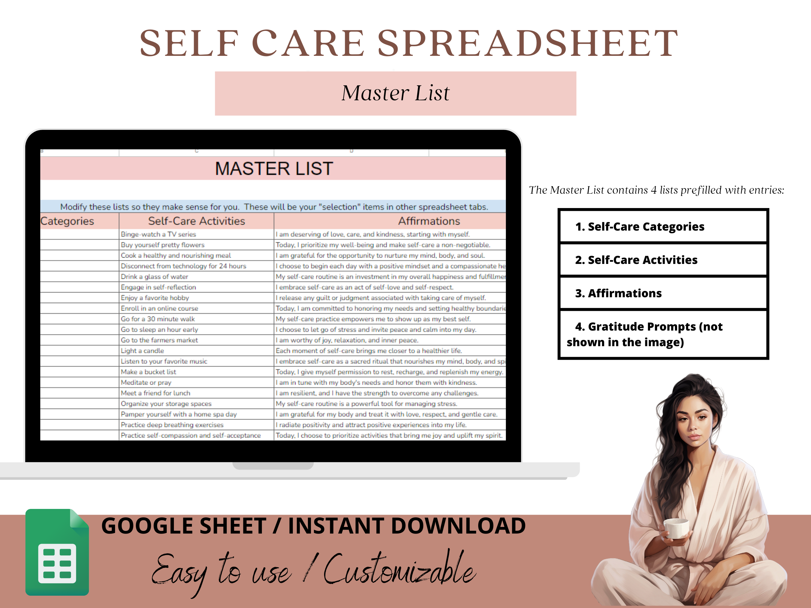 Self Care Routine with our Google Sheet